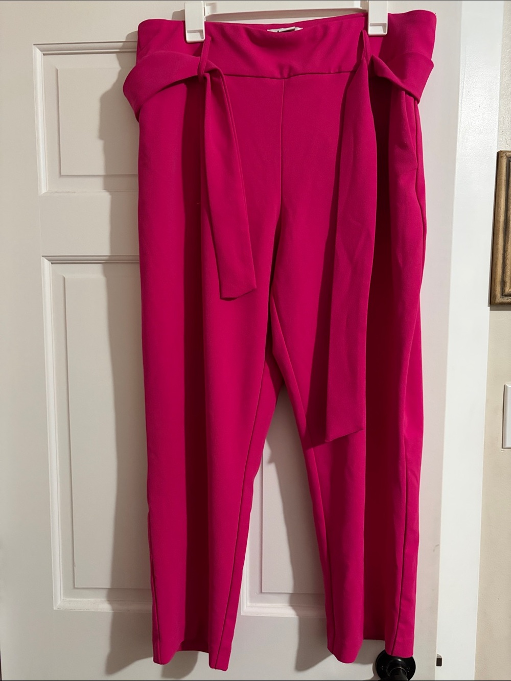 cupcakes & cashmere Hot Pink Paperbag Waist Trousers with Self-Tie